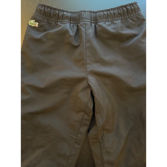 Lacoste Kids Track Pants Size 6 Boys Black Lined‎ Zip Hem Athletic Sweatpants - Picture 1 of 11